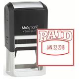 MaxMark Q43 (Large Size) Date Stamp with PAID Self Inking Stamp - Red Ink