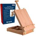 U.S. Art Supply Antigua Adjustable Wood Table Sketchbox Easel Premium Beechwood - Portable Wooden Artist Desktop Storage Case - Store Art Paint Markers Sketch Pad - Box for Drawing Painting