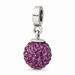 925 Sterling Silver Reflections Feb Preciosa Crystal Ball Dangle Bead; for Adults and Teens; for Women and Men