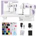 Magicfly Mini Sewing Machine for Beginner Dual Speed Portable Sewing Machine Machine with Extension Table Light Sewing Kit for Household Travel White