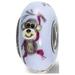Reflection Beads QRS4003 Sterling Silver Reflections Hand Painted Monkey Purple Glass Bead