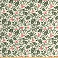 Garden Art Fabric by the Yard Retro Scroll Style Pattern with Pink Bindweed Blossoms and Dark Green Leaves Upholstery Fabric for Dining Chairs Home Decor Accents Multicolor by Ambesonne