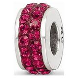 925 Sterling Silver Reflections Maroon Double Row Preciosa Crystal Bead; for Adults and Teens; for Women and Men