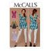 McCall s Sewing Pattern Misses V-Neck Gathered Tops with Sleeve and Tie Variations-L-XL-XXL