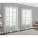 Tahari Striped Sheer Grommet Curtain Panels Polyester in Gray | 84 H in | Wayfair DON-PPR-1528-IN-SILVR
