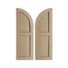 Ekena Millwork Timberthane Two Equal Flat Panel w/Quarter Round Arch Top Faux Wood Shutters (Per Pair) Wood in Brown | 76 H x 15 W x 1 D in | Wayfair