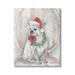 The Holiday Aisle® French Bulldog Santa Claus Hat Festive Christmas Wreath by Debi Coules - Painting Wood in Brown | 15 H x 10 W x 0.5 D in | Wayfair