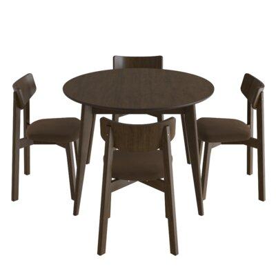 Get The Corrigan Studio Dining Set For, Round Wooden Garden Table And Chairs Set Of 4 Upholstered