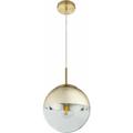 Plafonnier boule design suspension salon lampe pendule en verre doré dans un ensemble comprenant