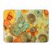 Abstract Flowers Teal and orange Machine Washable Memory Foam Mat