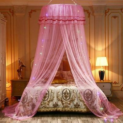 Hung Dome Mosquito Net, Hot Pink Princess Headboard