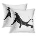 CMFUN Mowgli Black Panther Huge Tusks Ambush Anger Animal Bagheera Bobcat Cat Pillowcase Cushion Cases 16x16 inch Set of 2