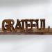 Decozen Home Decor Handmade Wooden Sculpture in Grateful Sign Letters Acacia Wood