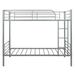 Twin over Twin Metal Bunk Bed with Ladder, Industrial Metal Twin Over Twin Bunk Bed, Kids Metal Bunk Bed for Small Space