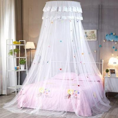 Wal front Childrens Dome Mosquito Net，Lace Round Dome Mesh Tent for Kids,Anti-Mosquito and Flies Effectively Blocking Dust and Dazzling Light Yellow 