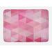 Pink Bath Mat Abstract Vintage Triangles Mosaic Grid Style Graphic Artistic Pattern Design Image Print Non-Slip Plush Mat Bathroom Kitchen Laundry Room Decor 29.5 X 17.5 Inches Pink Ambesonne