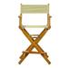 Honey Oak Frame Canvas Director Chair, 24", Tan, Made of 100% solid wood and able to hold up to 250 pounds By Casual Home