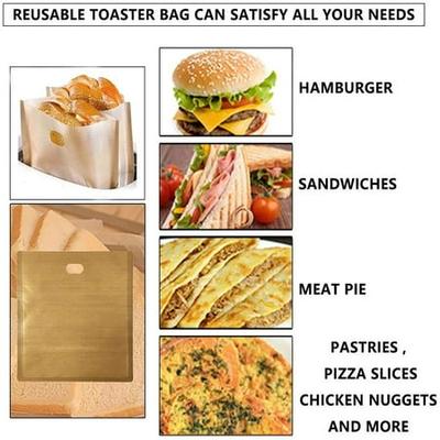 Lots Heat-Resistant Sandwiches Grilled Non-stick Reusable Toaster Bags Brown 