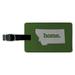 Montana MT Home State Solid Green Officially Licensed Rectangle Leather Luggage Card Suitcase Carry-On ID Tag