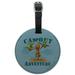 Campout Fishing Adventure Dinosaur Train Round Leather Luggage Card Suitcase Carry-On ID Tag