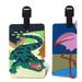 PUZZLED TAGGAGE! FLAMINGO AND WILD GATOR LUGGAGE TAG 3.5X5 INCH