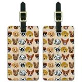 Lots of Dogs Dalmatian French Poodle Corgi Pattern Luggage ID Tags Suitcase Carry-On Cards - Set of 2