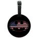 Batman USA American Flag Shield Logo Round Leather Luggage Card Suitcase Carry-On ID Tag