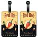 Red Hot Peppers - Luggage ID Tags / Suitcase Identification Cards - Set of 2