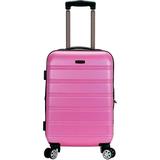 Rockland Melbourne Hardside Expandable Spinner Wheel Luggage, Pink, Carry-On 20-Inch