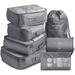 Packing Cubes VAGREEZ 7 Pcs Travel Luggage Packing Organizers Set with Toiletry Bag (Gray)