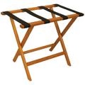 Offex Deluxe Straight Leg Luggage Rack Medium Oak Finish OF-LR-MOBLK