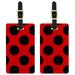 Mega Polka Dots Black Red Luggage Tags Suitcase Carry-On ID, Set of 2