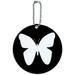 Butterfly Black Round Luggage ID Tag Card for Suitcase or Carry-On