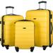 HEMOTON 3Pcs Luggage Set Hardside Spinner Suitcase Portable Luggage Case with TSA Lock
