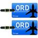 Chicago IL O'Hare (ORD) Airport Code Luggage Suitcase ID Tags, Set of 2