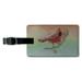 Northern Cardinal Watercolor Northeastern Bird Rectangle Leather Luggage Card Suitcase Carry-On ID Tag