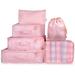 Travel Packing Cubes, VAGREEZ Lightweight Luggage Organizers Bags Set for Carry on Suitcase(Pink Strip)