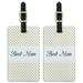 Best Man Wedding Elegant Polka Dots Luggage ID Tags Suitcase Carry-On Cards - Set of 2