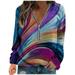 Bseka Women Sexy Loose Casual Colorful Deep V Neck Long Sleeve Lace Front Zipper Tunic Tops T Shirt Blouse Pullover