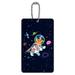 Cosmonaut Astronaut Dog in Space with Planets and Stars Luggage Card Suitcase Carry-On ID Tag