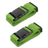 HeroFiber Lime Green Luggage Belts Suitcase Straps Adjustable and Durable, Travel Case Accessories, 2 Pack