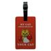 My Cat Could Beat Up Your Cat Boxing Gloves Funny Humor Rectangle Leather Luggage Card Suitcase Carry-On ID Tag