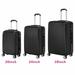 3-Piece 20" & 24" & 28" Luggage Set Travel Bag ABS Trolley Spinner Suitcase with TSA Lock Black