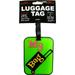 Fifth Avenue Manufacturers Large Heavy Duty Vulcanized Rubber Luggage Name Tag (My Bag - Green Luggage)