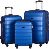 HEMOTON 3Pcs Luggage Set Hardside Spinner Suitcase Portable Luggage Case with TSA Lock