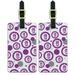 Graphics and More Letter C Initial Flower Purple Luggage Suitcase Carry-On ID Tags Set of 2