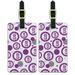 Graphics and More Letter S Initial Flower Purple Luggage Suitcase Carry-On ID Tags Set of 2