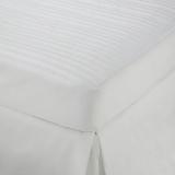 Damask Stripe Full White Mattress Topper