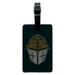 Knight Warrior Helmet Medieval Roses Templar Rectangle Leather Luggage Card Suitcase Carry-On ID Tag