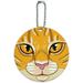 Orange Tabby Cat Face Pet Kitty Round Luggage ID Tag Card for Suitcase or Carry-On